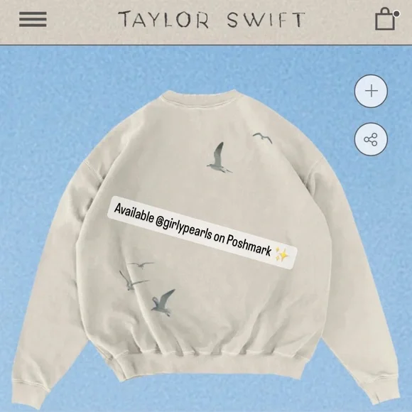 Taylor Swift 1989 Beige Crewneck (Taylor’s Version) Offical Merch NEW